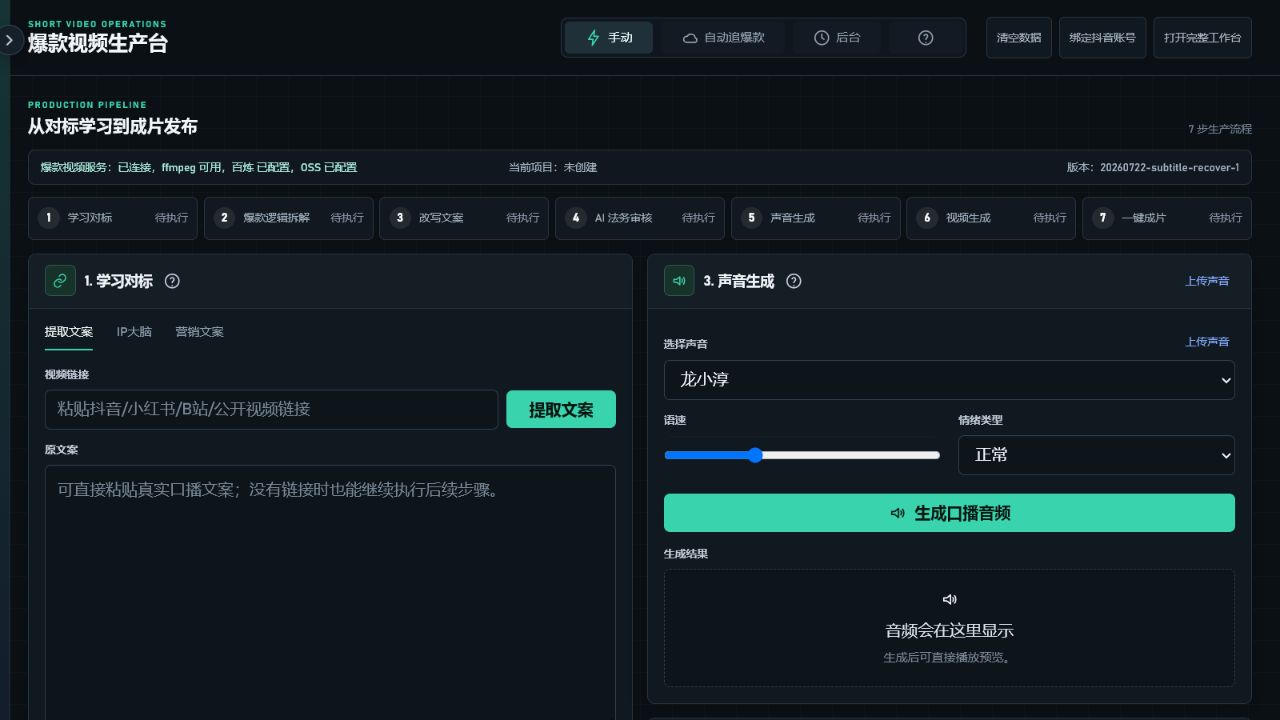 AI 短视频增长生产线